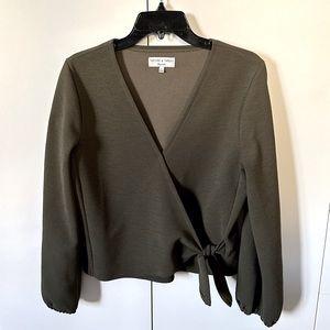 Madewell faux wrap longsleeve top